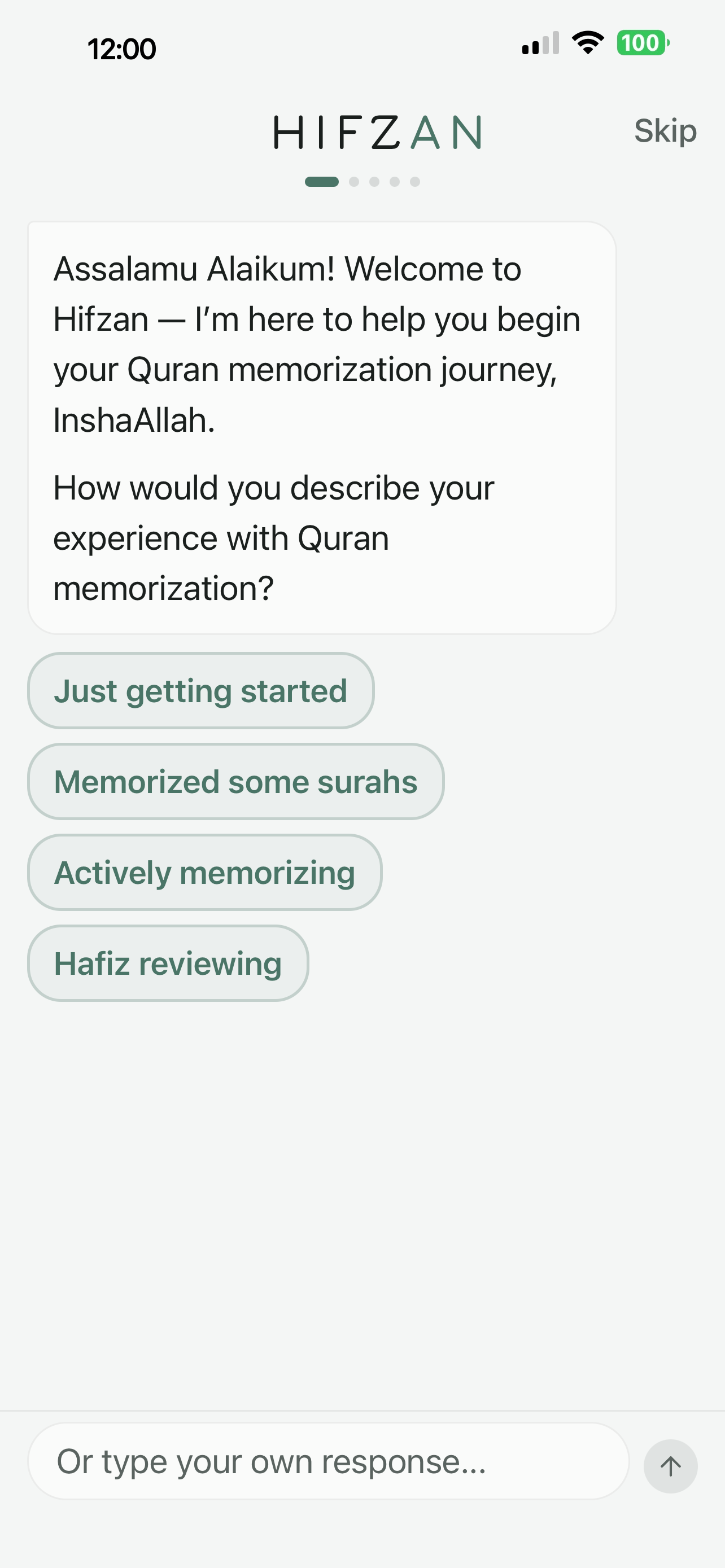 Onboarding with Hifzan AI